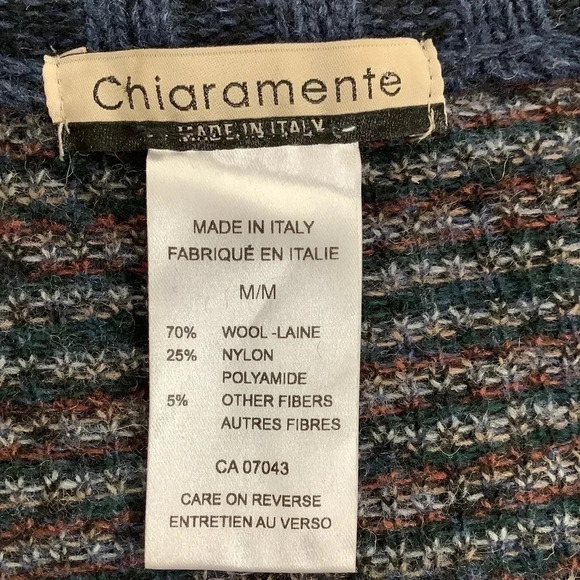 CHIARAMENTE Navy Tweed Duster Cardigan Size M - Picture 12 of 15